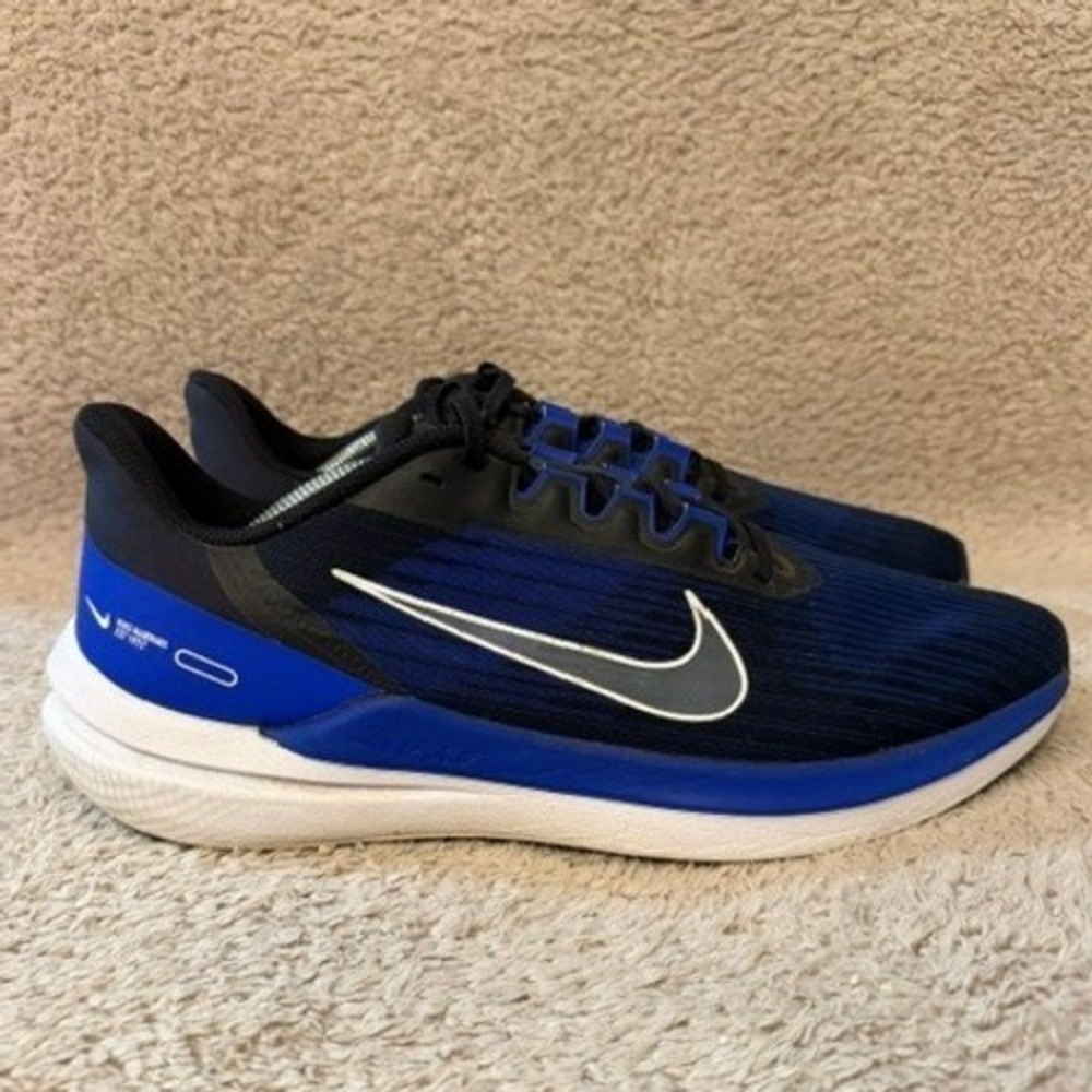 Nike Winflo 9 Running Shoes Mens 12 Blue DD6203-004 Navy Black Athletic Sneakers